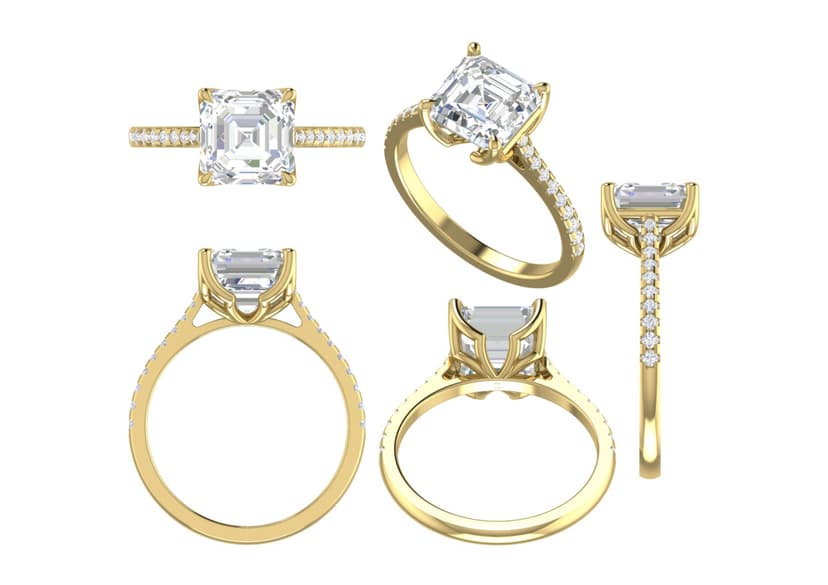Princess Diamond Gold Ring