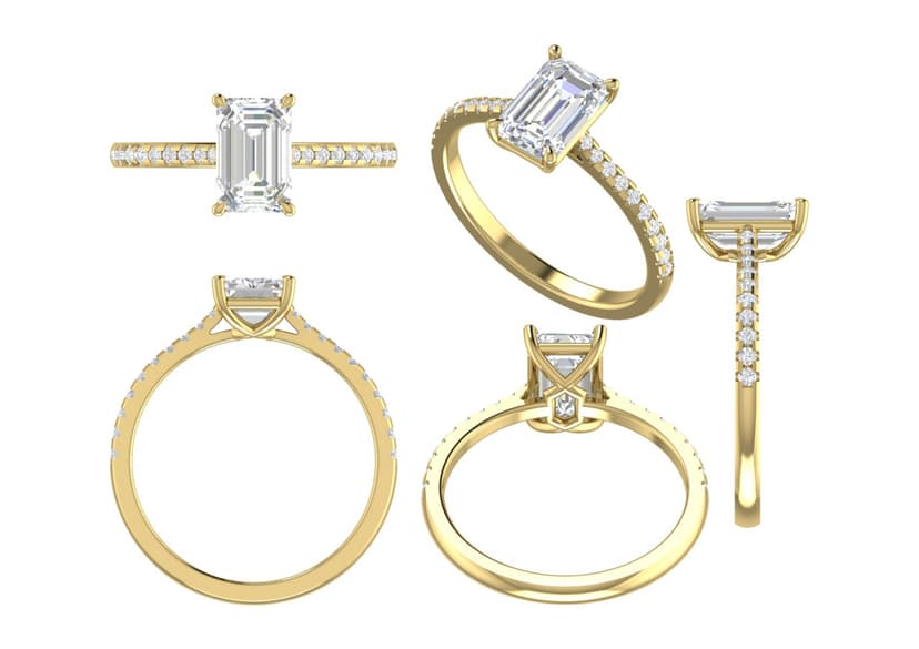 Emerald Diamond Gold Ring