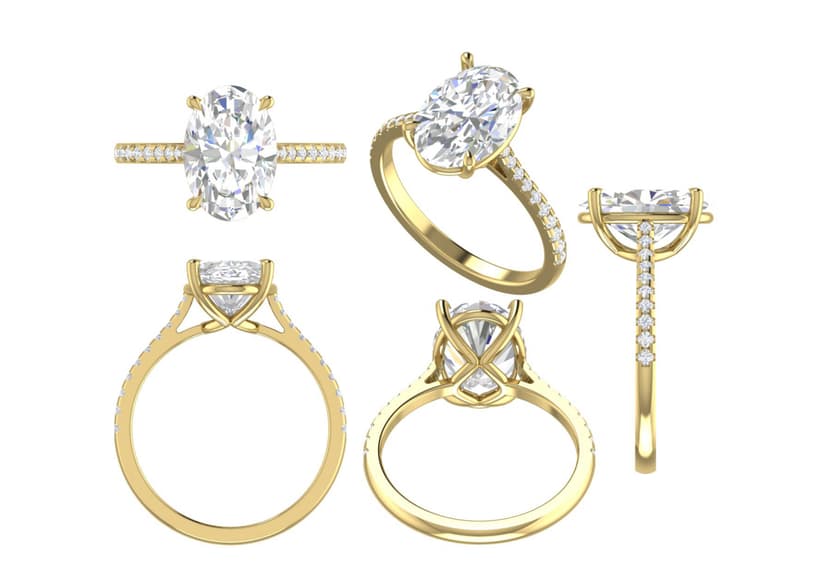 Oval Diamond Gold Ring